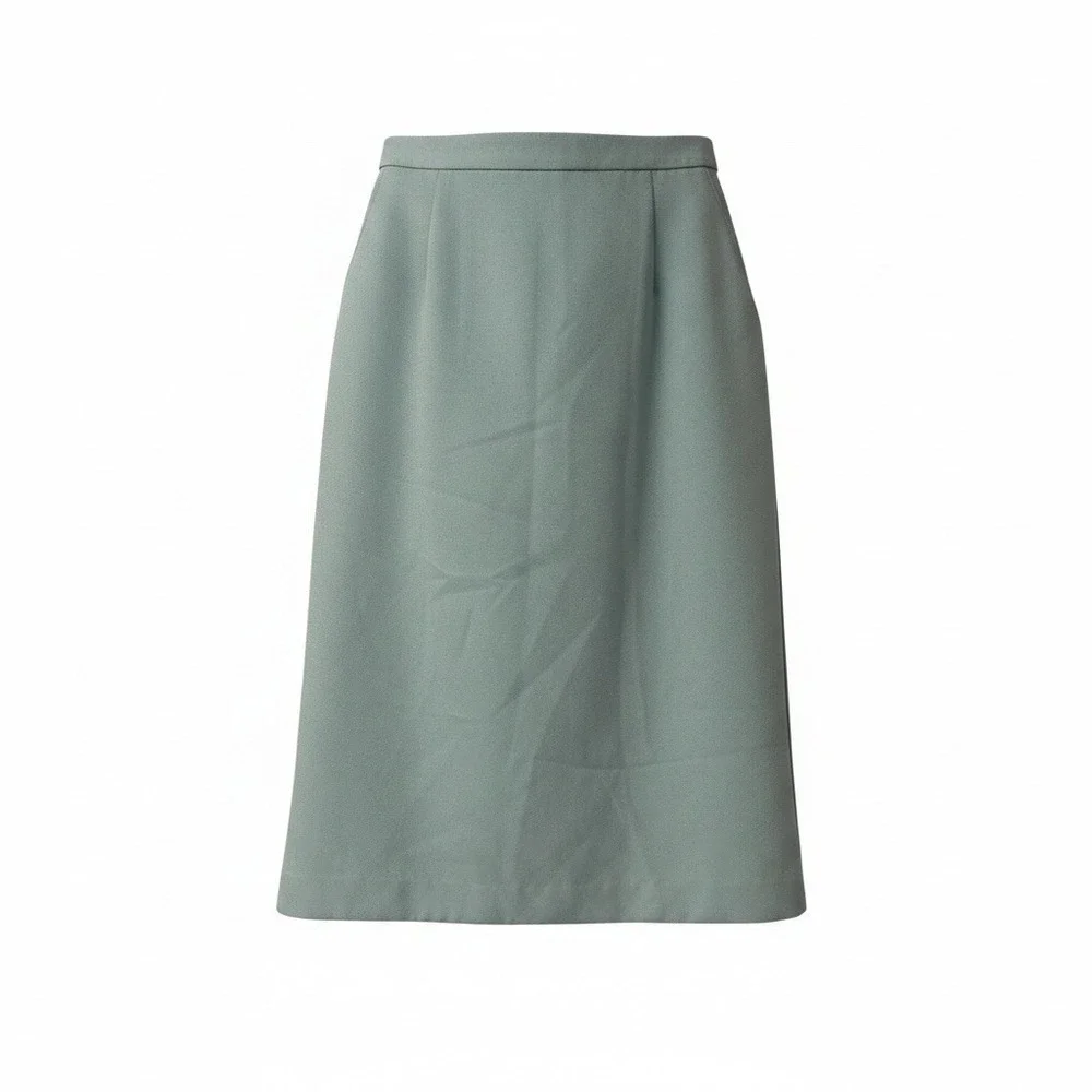 Vintage Koret Pencil Midi Skirt Womens 8 Mint Green Wool Crepe Lined Pockets NWT